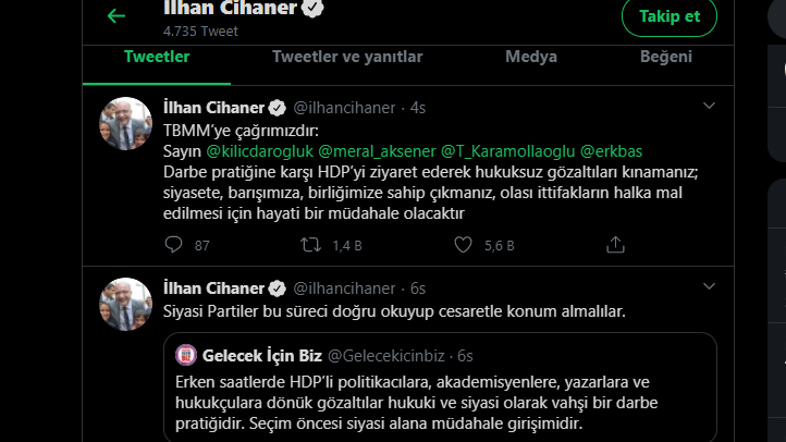 İlhan Cihaner'den "HDP'yi ziyaret edin" çağrısı